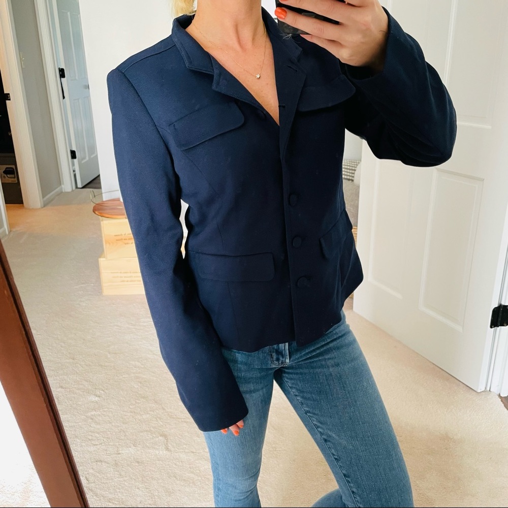 Loft Outlet Military Style Blazer Jacket XS House of Colour (HOC) Winter Navy - Picture 3 of 6